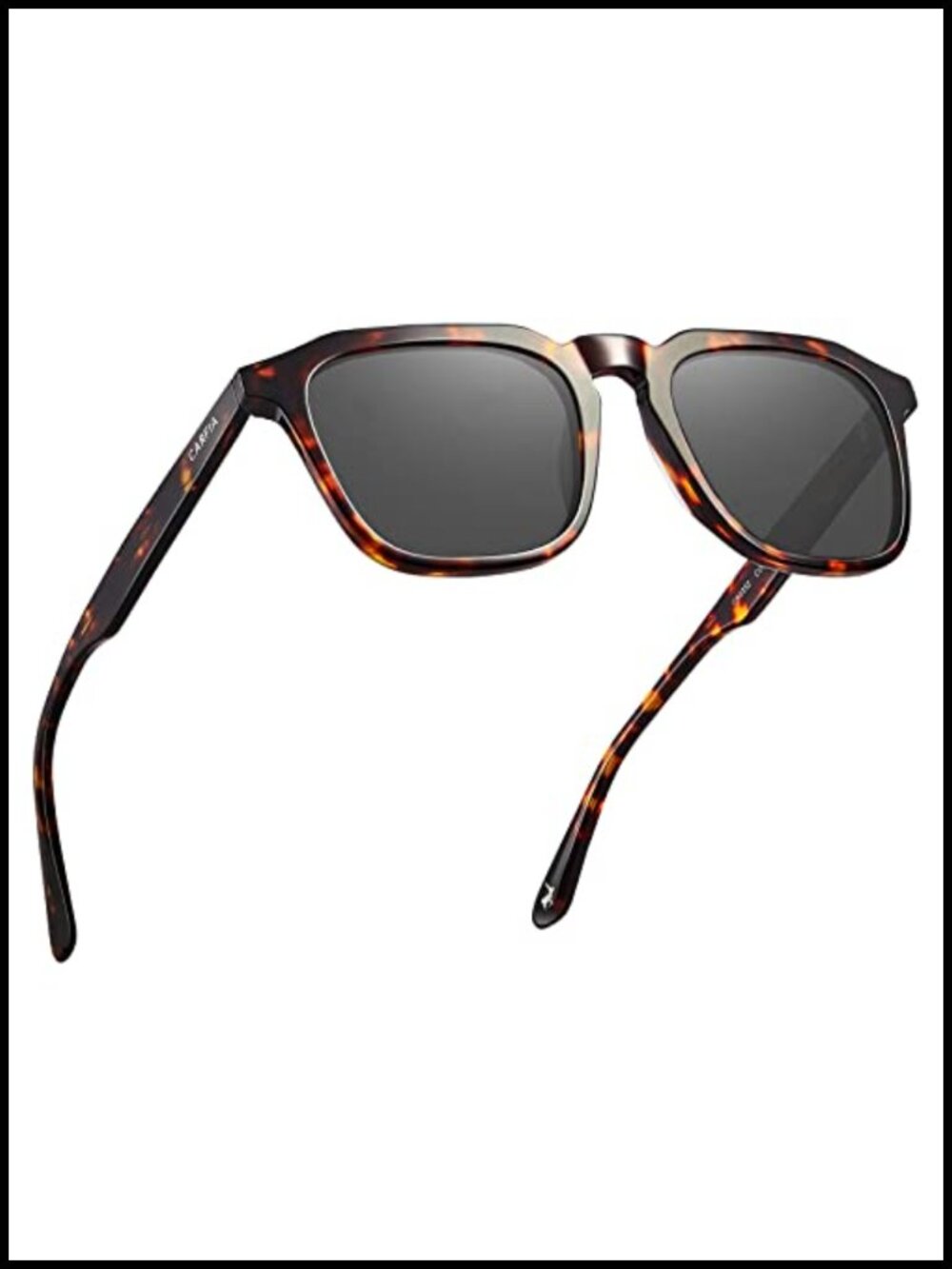 Men's Retro Polarized Full Frame Square Sunglasses UV400 Acetate Medium